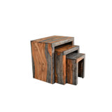 Goa Cube Solid Wood Sled Nest Of Tables