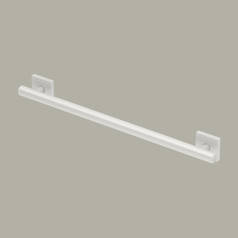 Barre d'appui murale en acier inoxydable Elevate, barre de sécurité conforme à l'ADA, L 24 po, Blanc mat