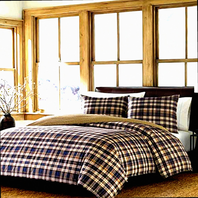 All Seasons Reversible Cotton Comforter Set with Matching Shams - Port Gamble Queen Bedding