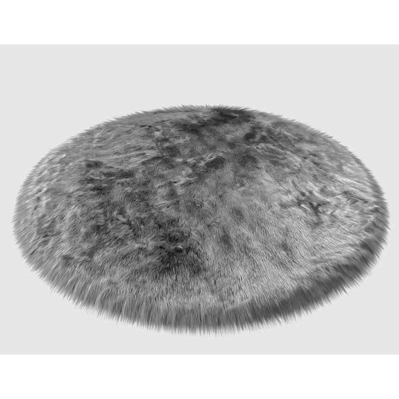 Mar Vista Faux Sheepskin Indoor Rug, Round 4'6" x 4'6"