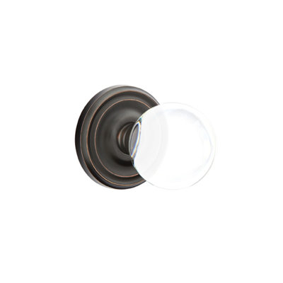 Ensemble de boutons d'intimité Emtek avec rosette régulière et bouton en verre Bristol