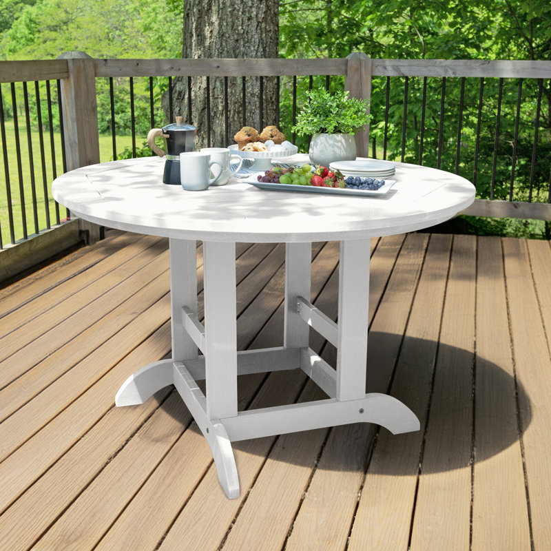 Tillmanns Plastic Round Dining Table in Dining Height (30"), White, 30" H x 48" L x 48" W