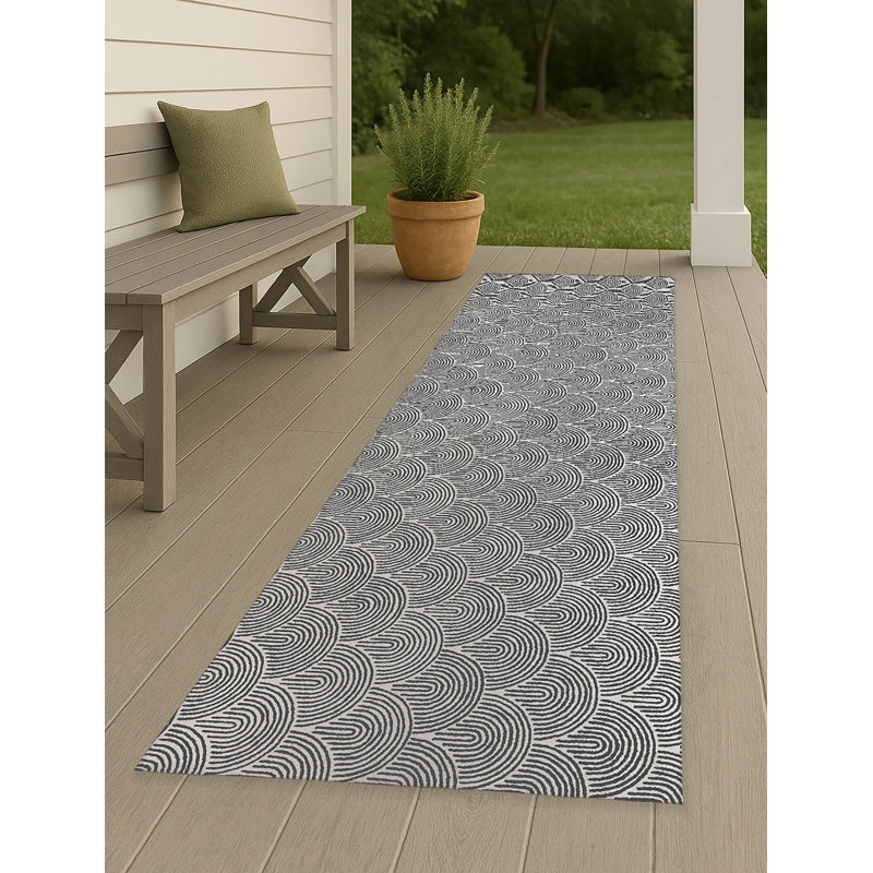 Rolling Humps Non-Slip Outdoor Rug, Runner 2'6" x 8'
