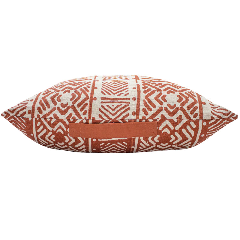 Geometric Square Cushion, Terracotta