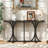 Wooden Console Table With Oak Veneer Top,Farmhouse Entryway Table With Rubber Wood Slender Curved Legs,Perfect For Living Room,Entryway,Hallway, Dining Spaces.-851359793