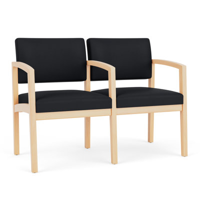 Lenox Wood Waiting Reception 2 Seat Tandem Seating Wood Frame