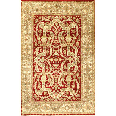 Tabriz Hand Woven Silk and Wool Oriental Area Rug