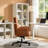 Upholstered Cross-Legged Office Chair With Adjustable Arms,Ergonomic Swivel Executive Chair With Headrest-1640564383