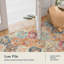 Tapis floral marocain antidérapant à poils courts 2 pi x 4 pi