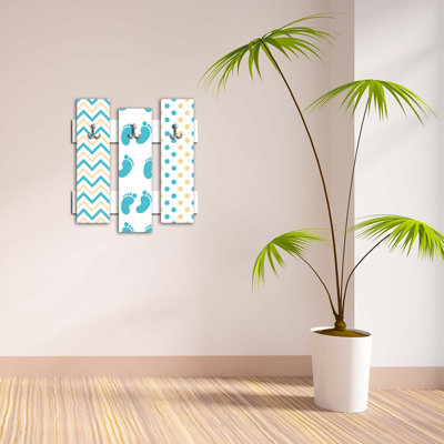 Portemanteaux mural blanc / bleu Feliberto