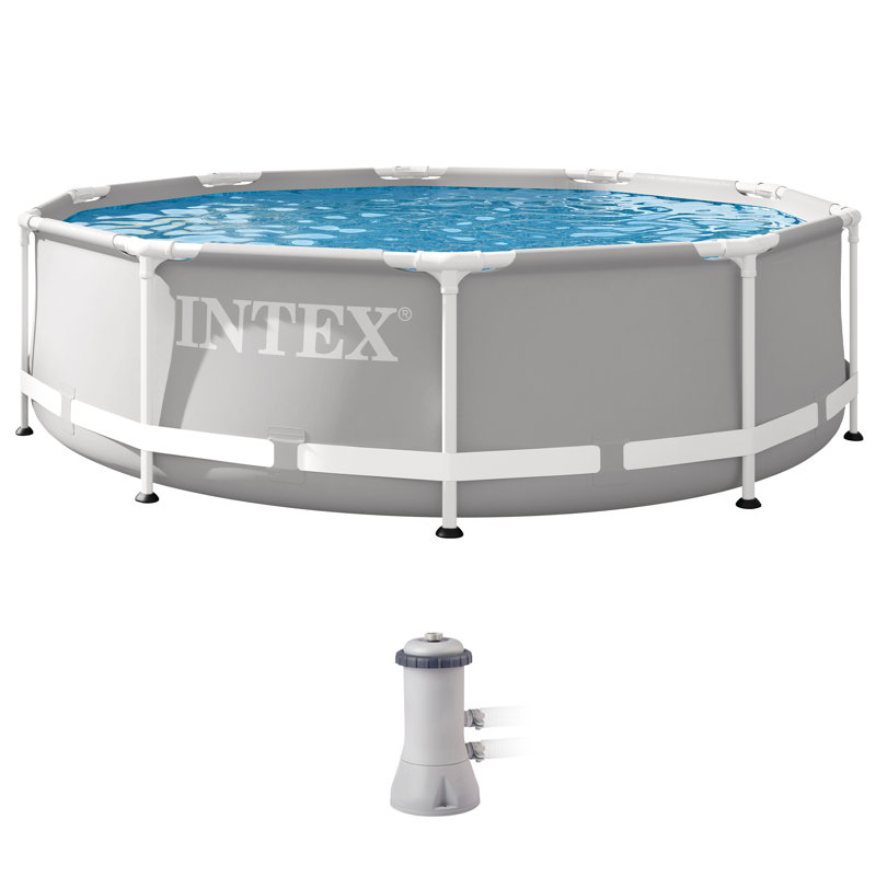 Steel Frame Set Pool, Light Gray, 10' W x 30" H