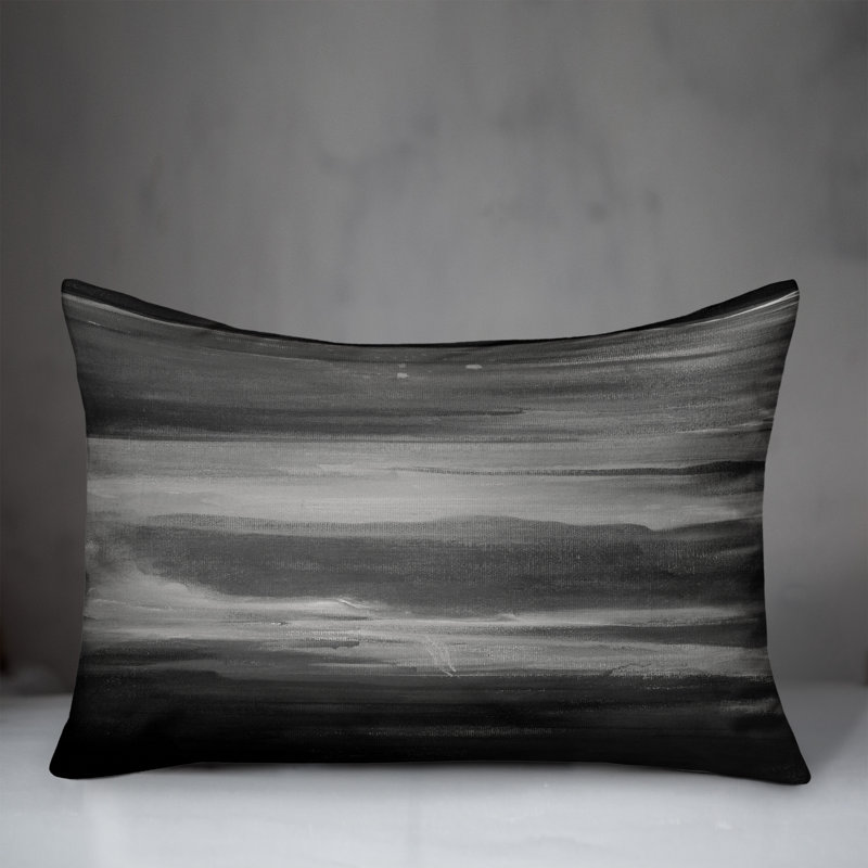 Abstract Outdoor Reversible Throw Pillow, Gray, Abstract 2
