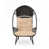 Coussin beige, structure noire