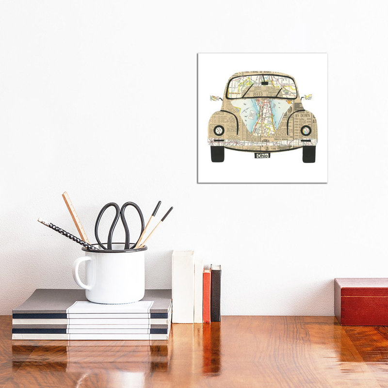 «Vw Bug» par Paper Cutz, impression sur toile tendue, H 12 po x l 12 po x P 0,75 po
