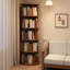 Bibliothèque rotative à 5 niveaux, bibliothèque rotative à 360 °, peu encombrante, petite bibliothèque rotative pour chambre à coucher, salon, maison, bureau, noyer