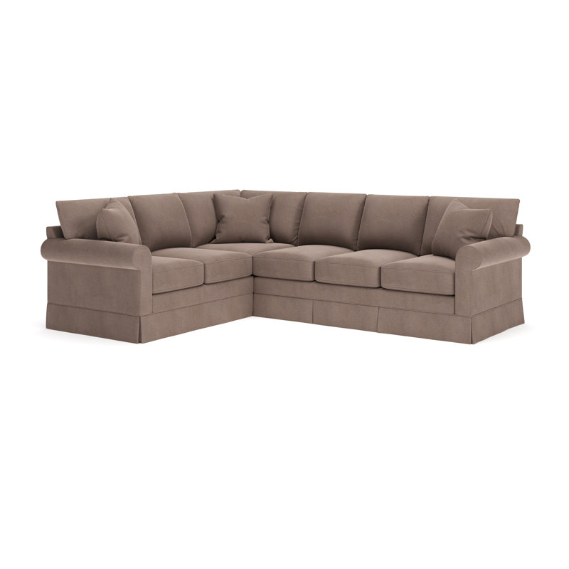 Friedman 115" W 2-Piece Upholstered Sectional with Foam and Down Blend Cushions, Left Hand Facing