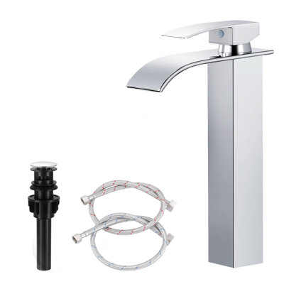 Robinet de lavabo vasque à poignée simple avec drain