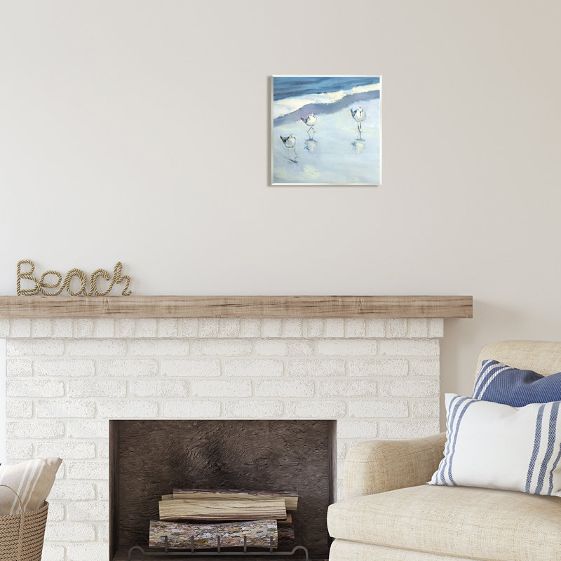 Au-450-Giclée bleue abstraite Sandpipers Peinture, Mdf, L 12 po x H 12 po x P 0,5 po
