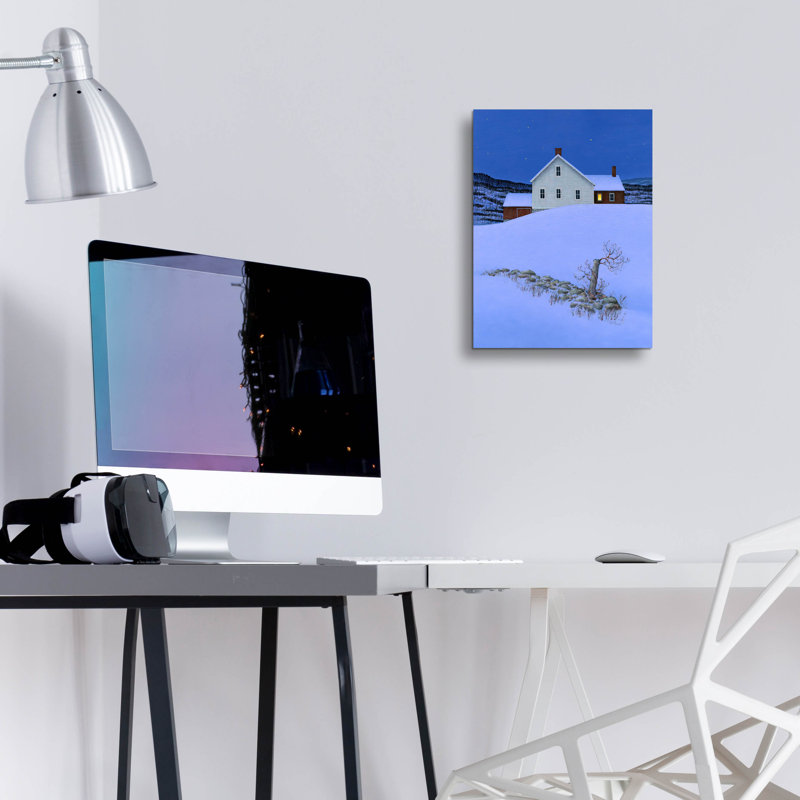  «Winter Night» par Michael Fratrich, art mural en verre acrylique, 12 po x 16 po, H 16 po x l 12 po