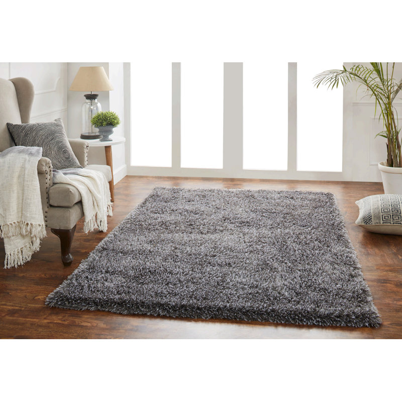 Tapis de zone gris moyen 5 pi x 7 pi custom poils longs Lilibeth
