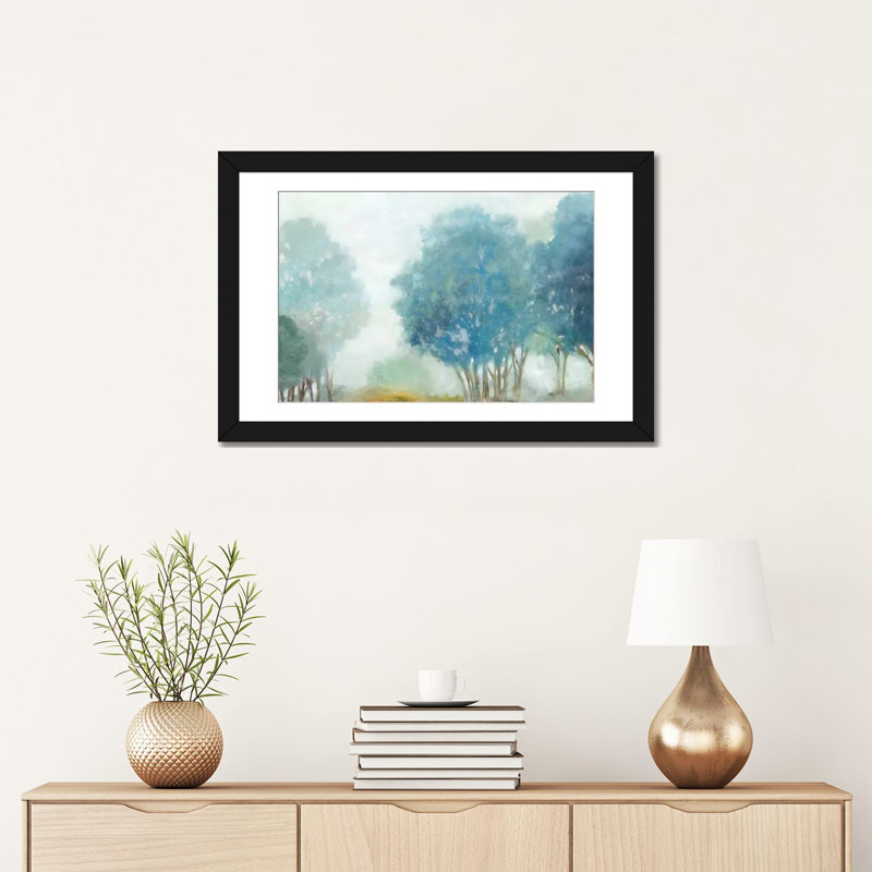 «Blueberry Hill», reproduction sur toile, H 24 po x l 32 po x P 1 po, Papier d'art encadré noir, Blanc