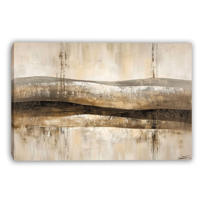 Earth Tone Layers Wrapped Canvas Wall Art
