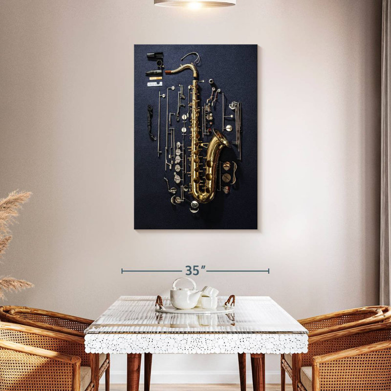 Abarca saxophone démonté, H 45 po x l 30 po