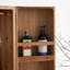 Armoire à vin 43 po en bois rustique avec portes sculptées géométriques, support à vin de 16 bouteilles pour la salle à manger