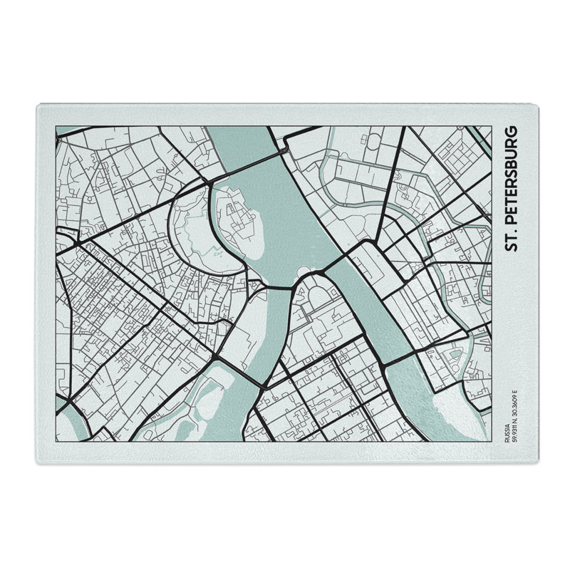 Map St Petersburg Russia Chopping Board, 20cm W x 28.5cm L