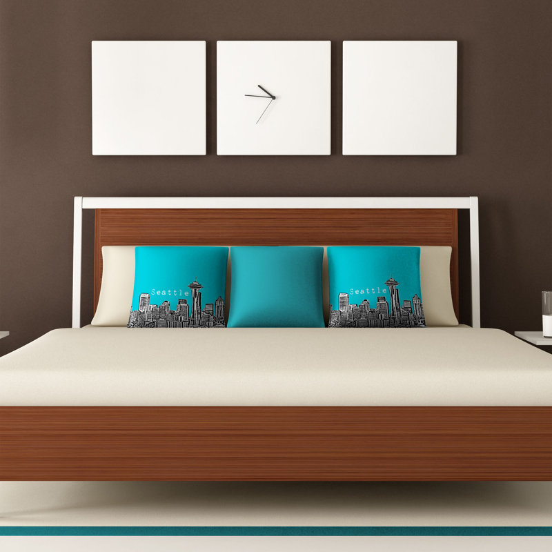 Coussin en jeté seattle Bird Ave, 20 po x 20 po, Bleu sarcelle