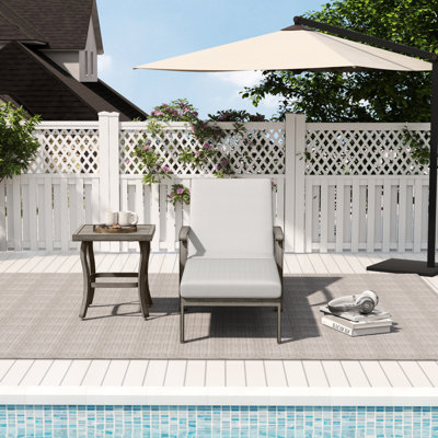 Aliriza Outdoor Aluminum Chaise Lounge Set with Table by Lark Manor