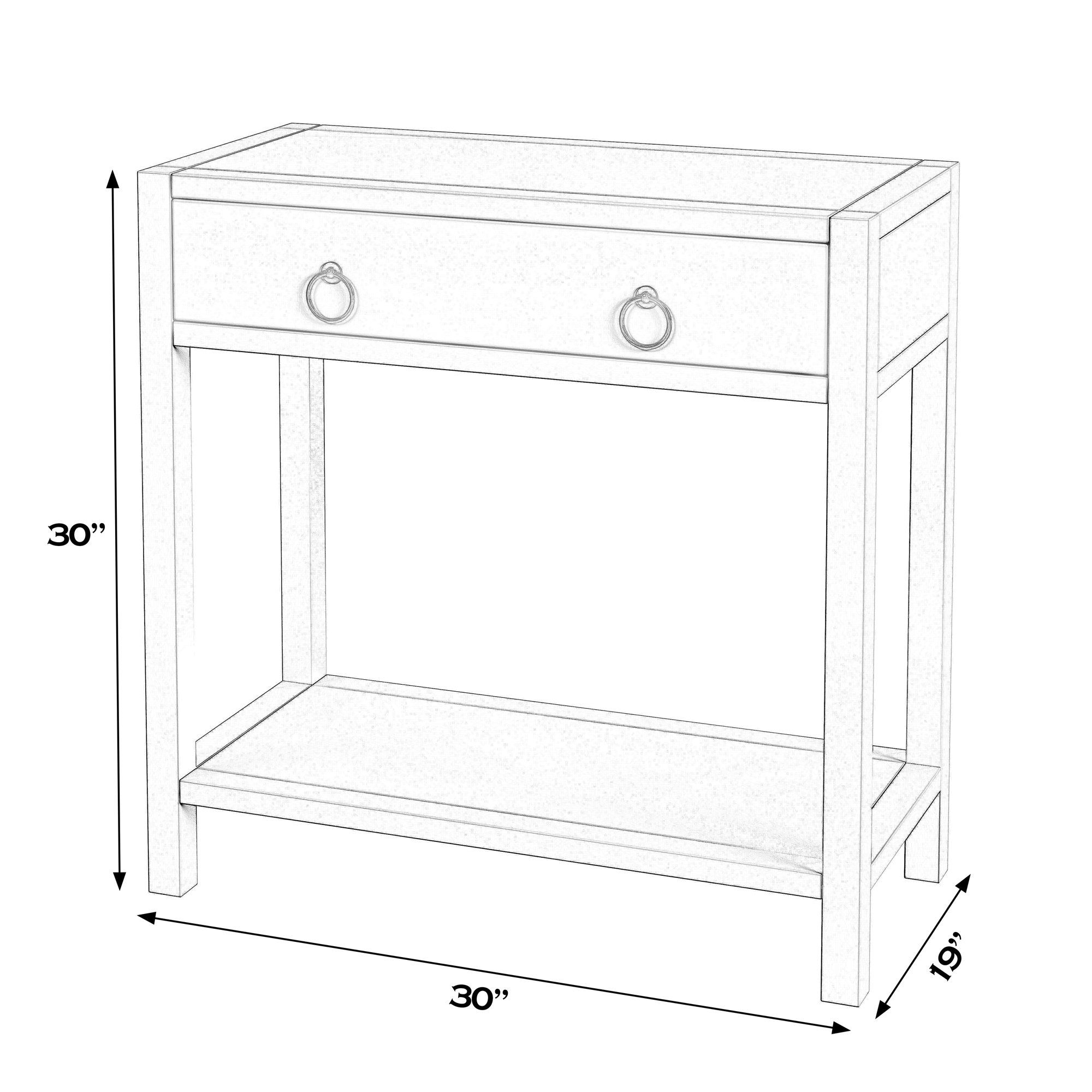 Elin 1 - Drawer Nightstand, Navy Blue