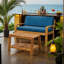 Ensemble de causeuse et table basse Elegant | Mobilier de jardin résistant aux intempéries pour des vacances relaxantes | Style transitionnel inclus-536095250