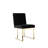 Pangea Home Dexter Upholstered Modern Velvet Dining Side Chair (Set of 2) – Upholstered Dining Chairs with Steel Legs, Luxurious Contemporary Kitchen & Dining Room Seating - Black Velvet with Gold Legs-1151320403
