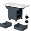 Folding Table With Storage And 4 Wheels, 39.4" White , For Alluring Spaces Island Drawer 4 Mobility