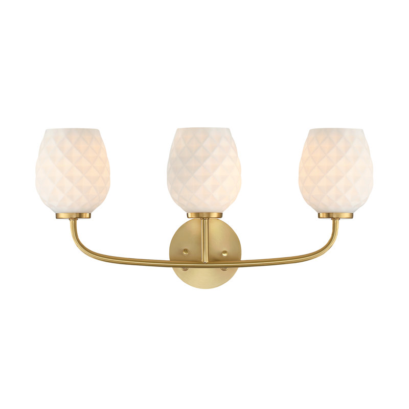 Éclairage pour meuble-lavabo 3 lumières Mella, Or brossé