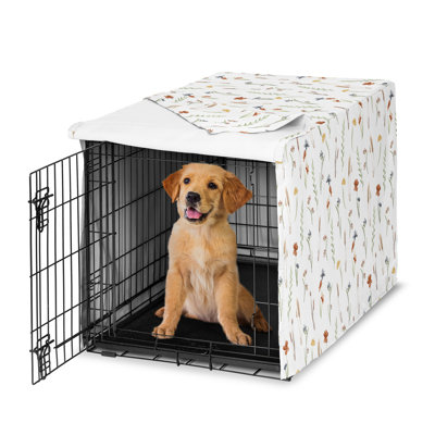 Watercolor Floral Garden Sage Green Dog Crate Kennel Cover 36in. by Sweet Jojo Designs