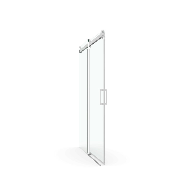 Porte de douche coulissante simple sans cadre à fermeture en douceur de 56 à 60 po x H 76 po, verre trempé de 1/4 po (6 mm) avec revêtement antidéflagrant par livraison express