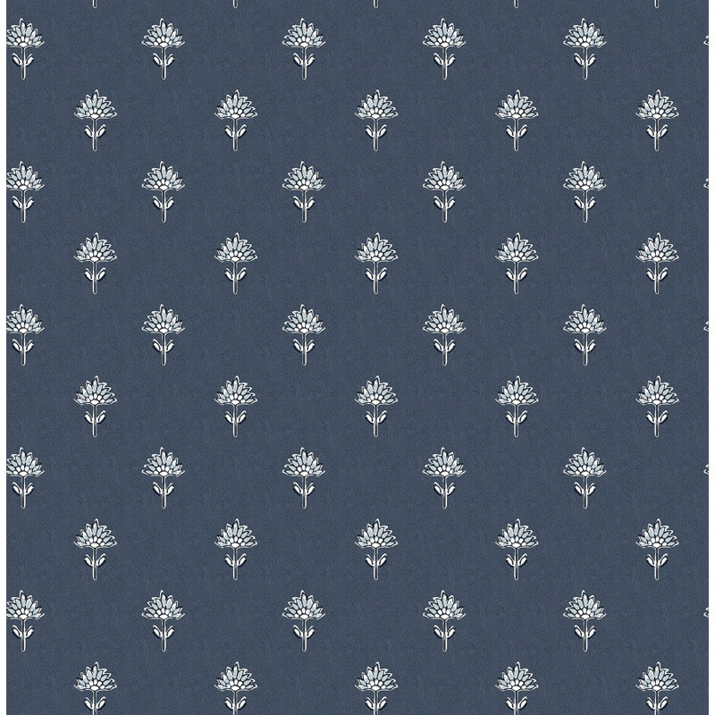Papier peint floral Surdiva, Bleu