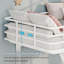 Structure de lit superposé simple au-dessus d'un lit simple en métal incurvé, lit superposé robuste avec garde-corps de sécurité, échelle robuste avec de larges marches, mobilier de chambre peu encombrant, blanc-2034952393