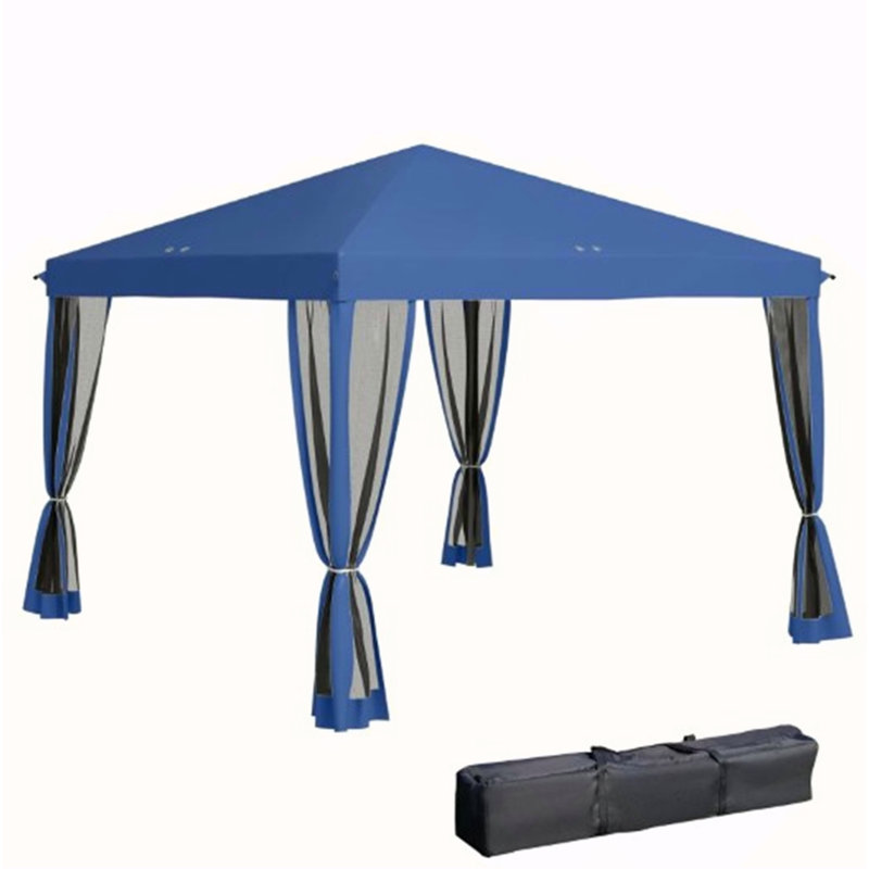 Height Adjustable Pop Up Canopy Tent,Instant Gazebo,Screen House Room With Carry Bag, Blue