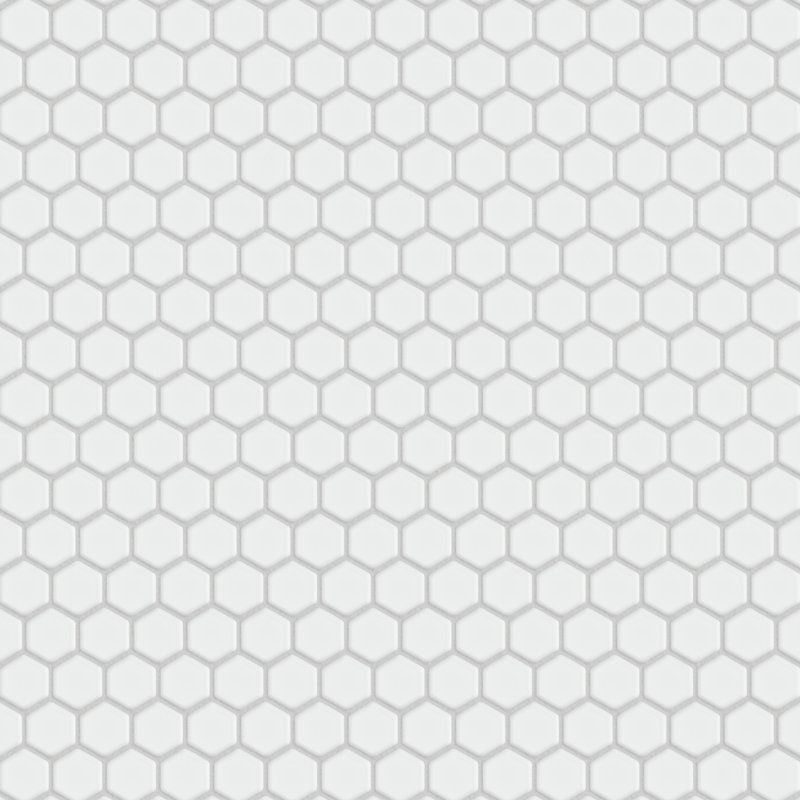 Colemena 0.77" x 0.77" Porcelain Honeycomb Mosaic Wall & Floor Tile, Milky White