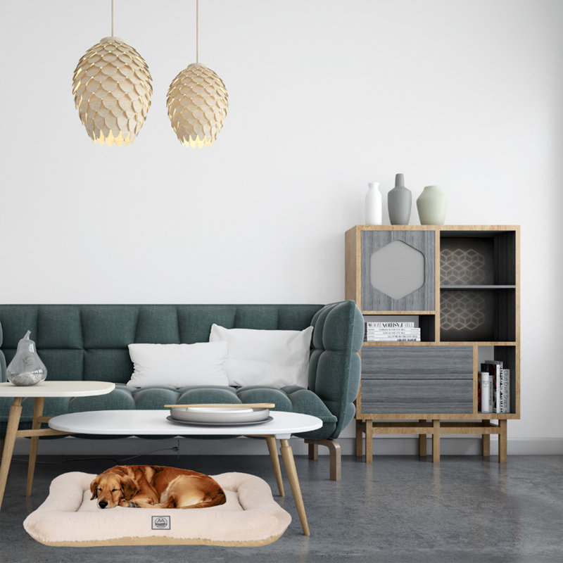 Jungolica Orthopedic Pet Bed, 95cm H x 75cm W x 10cm D, Beige