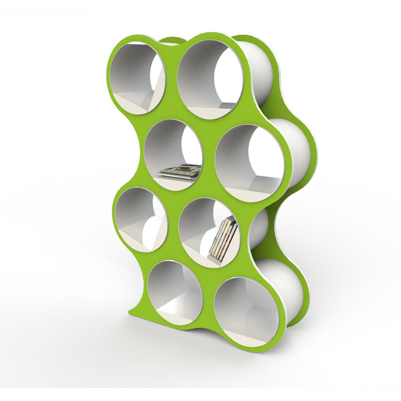 Bibliothèque géométrique BOLLA Pop, 8 tablettes, Vert écaille