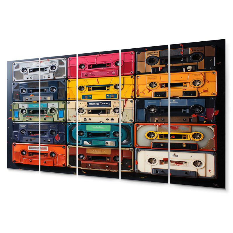 Cassette Tapes Nostalgic Grooves II - Cassette Tapes Metal Wall Art