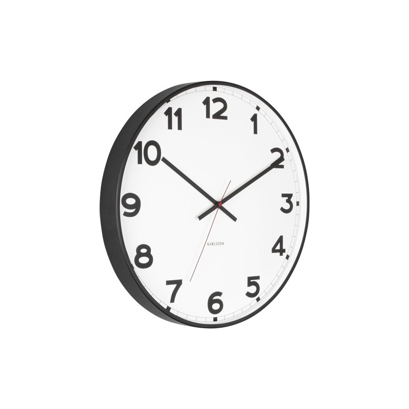 Metal Wall Clock, White, 41cm H x 41cm W x 4cm D