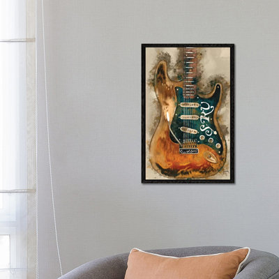 Stevie Ray Vaughan's Guitar - Floater Frame Print on Canvas