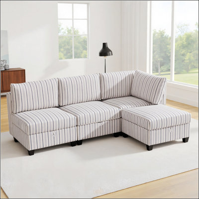 Canapé modulaire modulaire, siège de canapé convertible avec rangement, ensemble canapé-lit modulaire, combinaisons modulaires flexibles en tissu pour le salon (4 sièges)