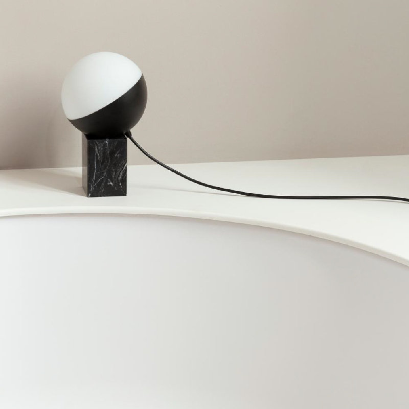 Half Globe Table Lamp, Matte Black, Matte Black, 10.63'' H x 6.31'' W x 6.31'' D