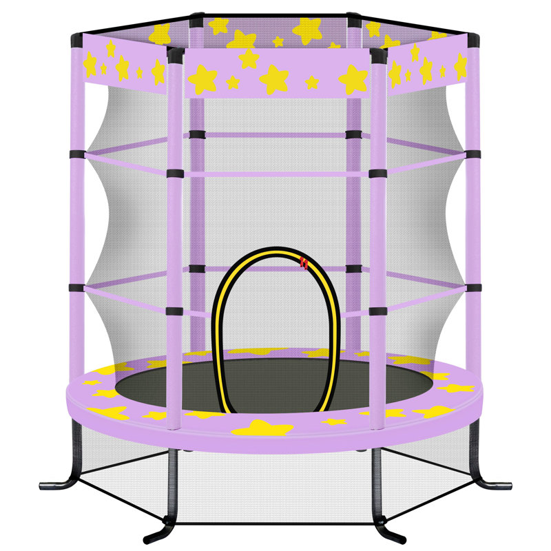 Creationstry 4.58' x 4.58' Round Backyard Trampoline, Purple